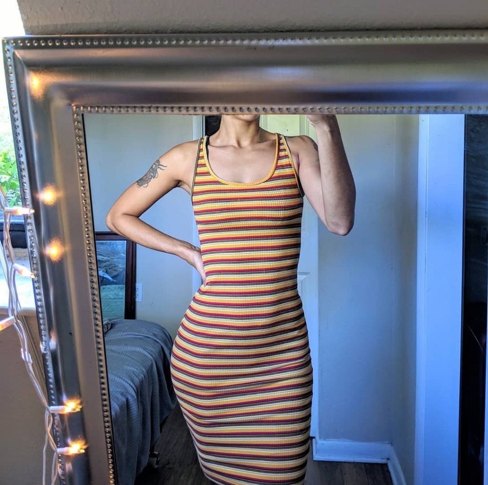 Fall Colored Stripped Dress 🍁
